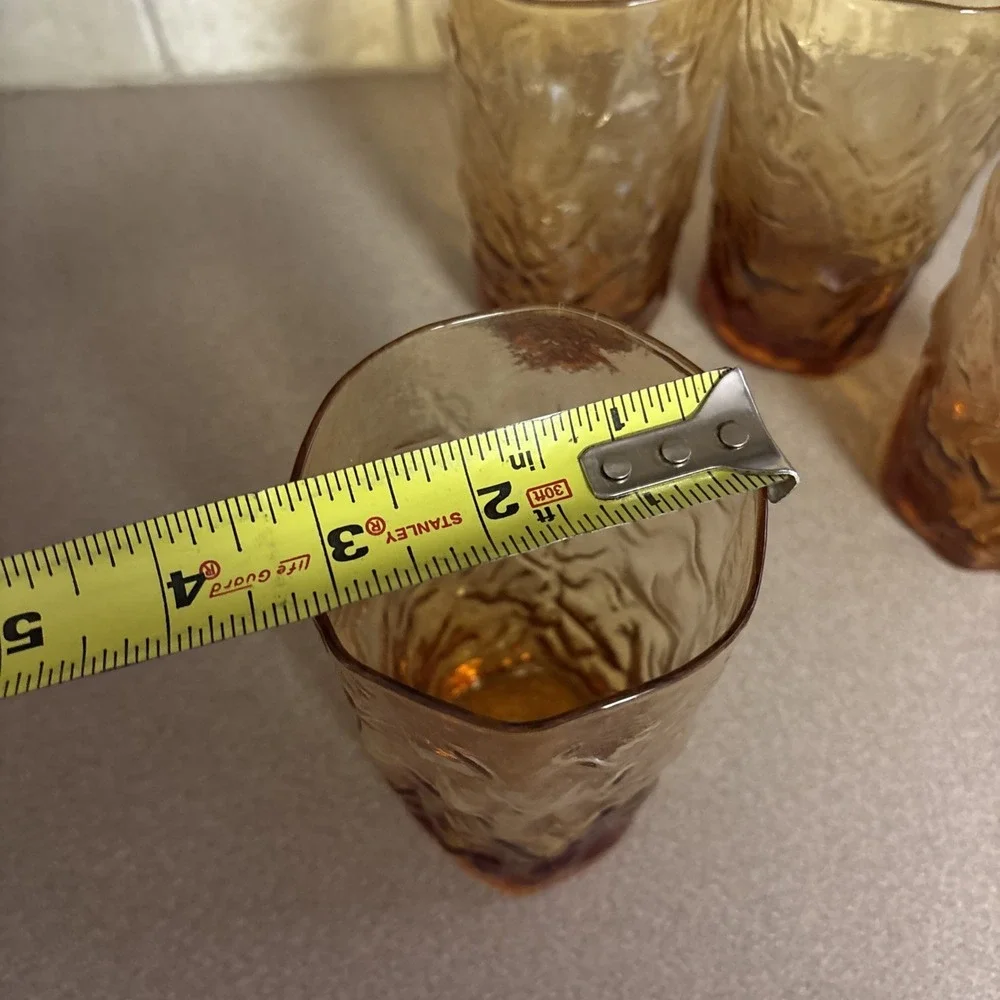 Set 4 Seneca Glass DRIFTWOOD Crinkle HIGHBALL Tumblers 5 3/4 - Picture 9 of 12